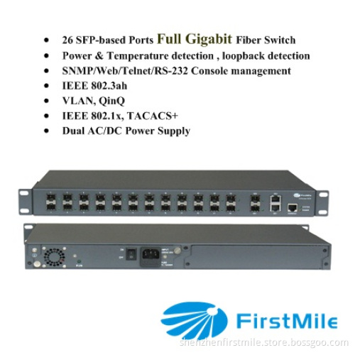 Fullgigabit Optic Ethernet Aggregation Switch Onaccess M8224